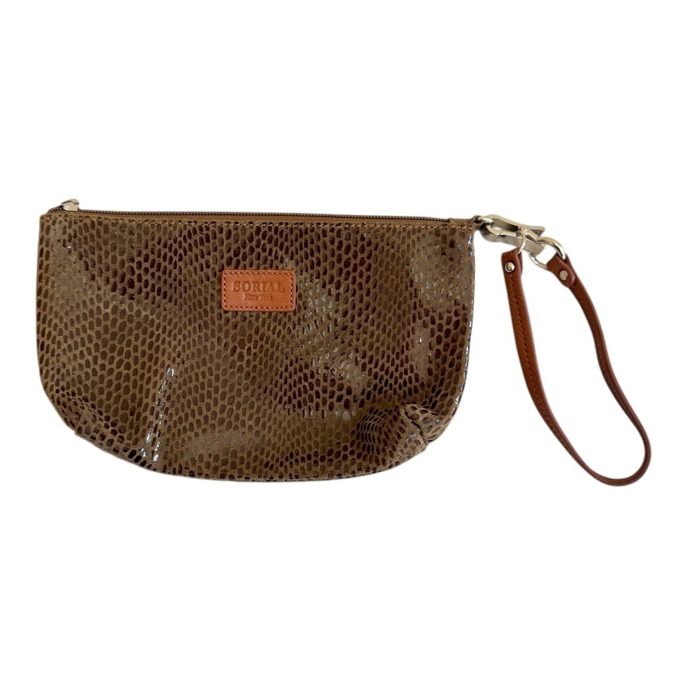 Sorial New York Mini Wristlet with Removable Strap Brown
